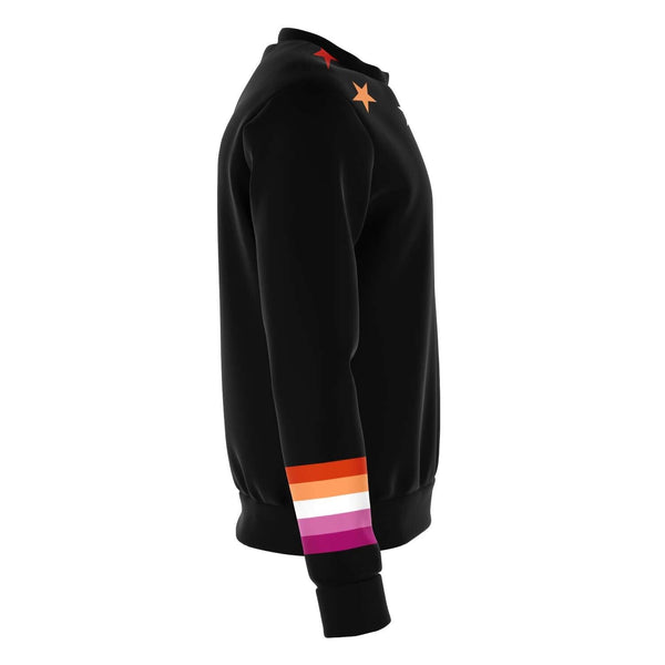 65 MCMLXV Women's LGBT Lesbian Pride Sunset Flag Stars Print Sweatshirt - 65mcmlxv