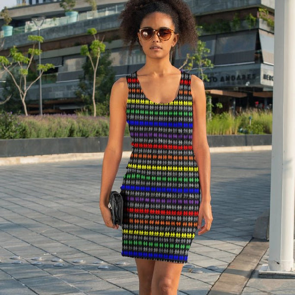 65 MCMLXV Women's LGBT Pride Icons Stripe Print Dress - 65mcmlxv
