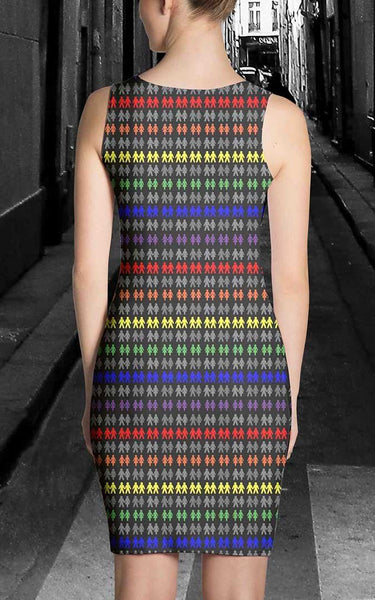 65 MCMLXV Women's LGBT Pride Icons Stripe Print Dress - 65mcmlxv