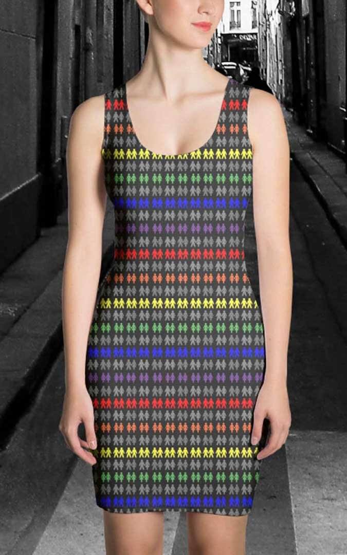 65 MCMLXV Women's LGBT Pride Icons Stripe Print Dress - 65mcmlxv