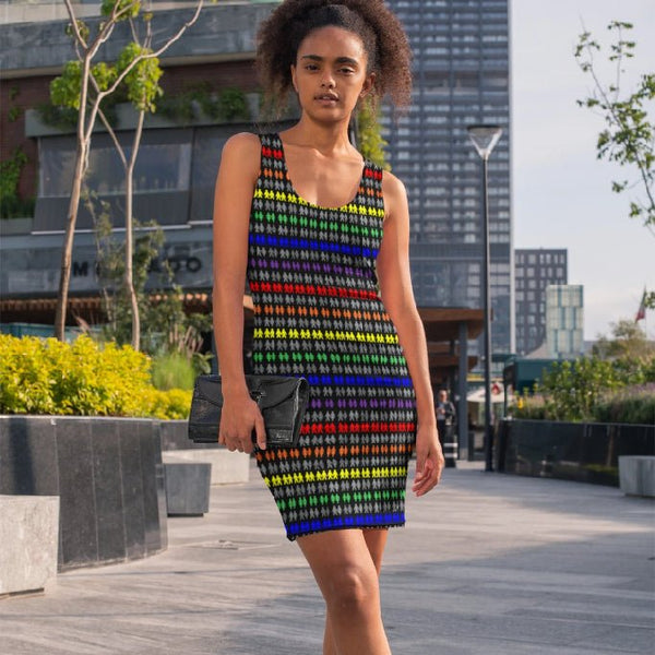 65 MCMLXV Women's LGBT Pride Icons Stripe Print Dress - 65mcmlxv
