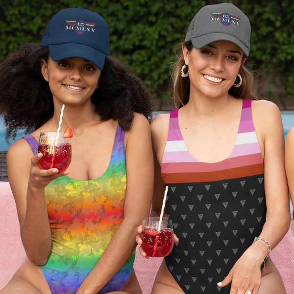 65 MCMLXV Women's LGBT Pride Rainbow Camouflage Print 1 Piece Quick Dry UPF 50+ Swimsuit - 65mcmlxv