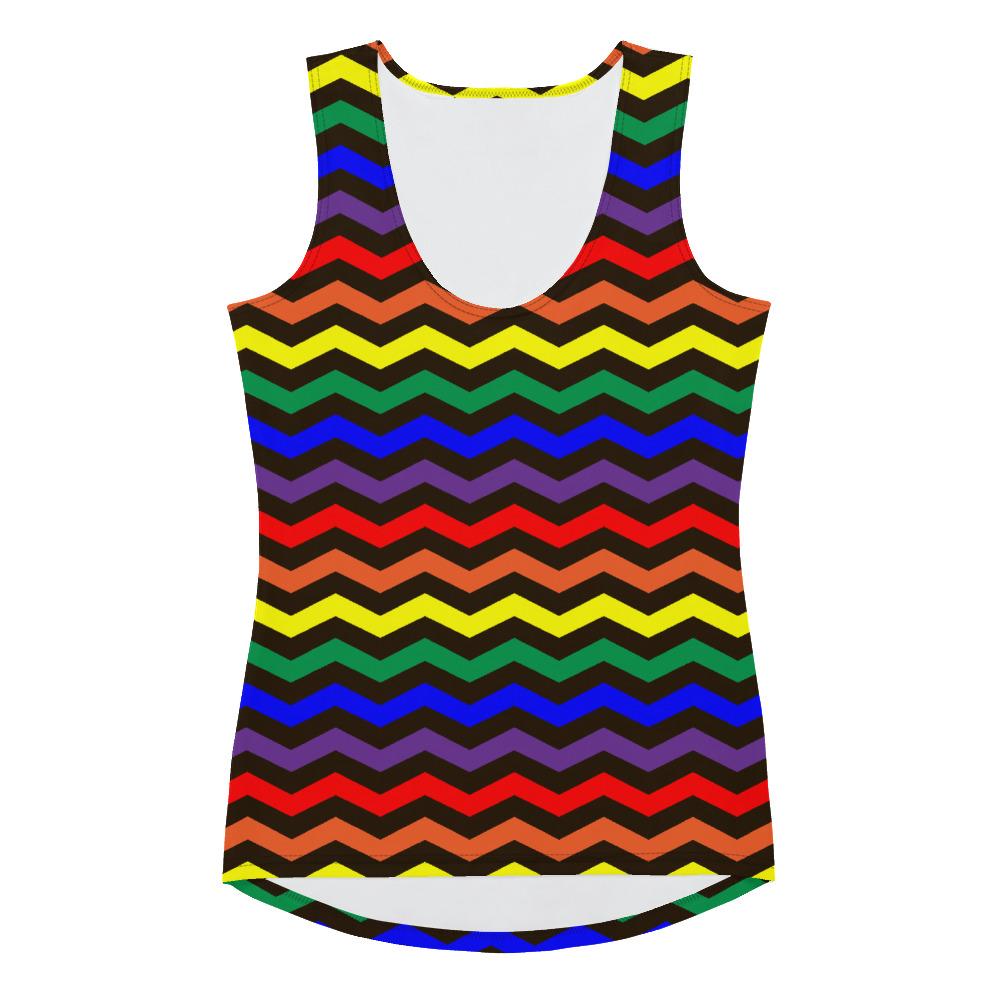 65 MCMLXV Women's LGBT Pride Rainbow Chevron Print Tank Top - 65mcmlxv