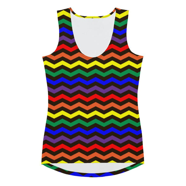 65 MCMLXV Women's LGBT Pride Rainbow Chevron Print Tank Top - 65mcmlxv