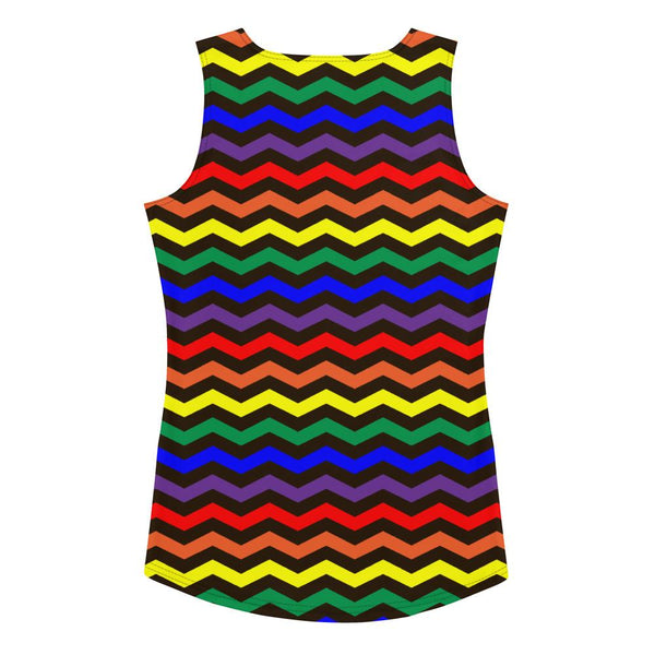 65 MCMLXV Women's LGBT Pride Rainbow Chevron Print Tank Top - 65mcmlxv