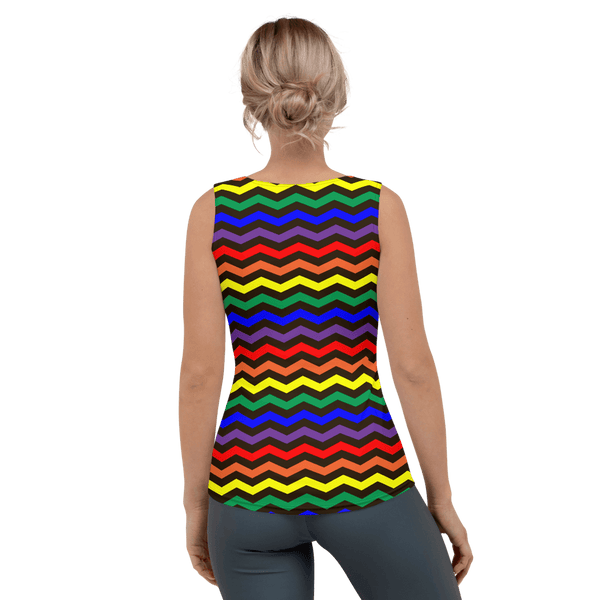 65 MCMLXV Women's LGBT Pride Rainbow Chevron Print Tank Top - 65mcmlxv