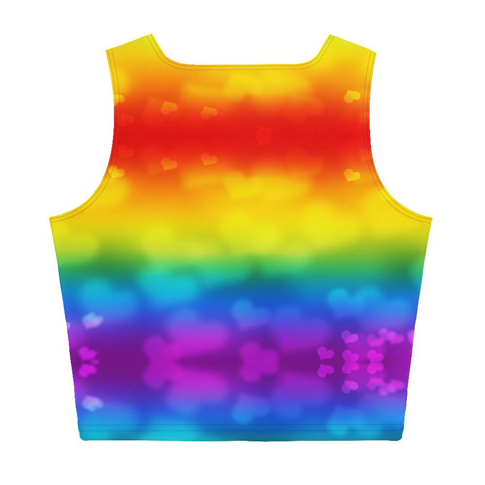 65 MCMLXV Women's LGBT Pride Rainbow Hearts Print Crop Top - 65mcmlxv