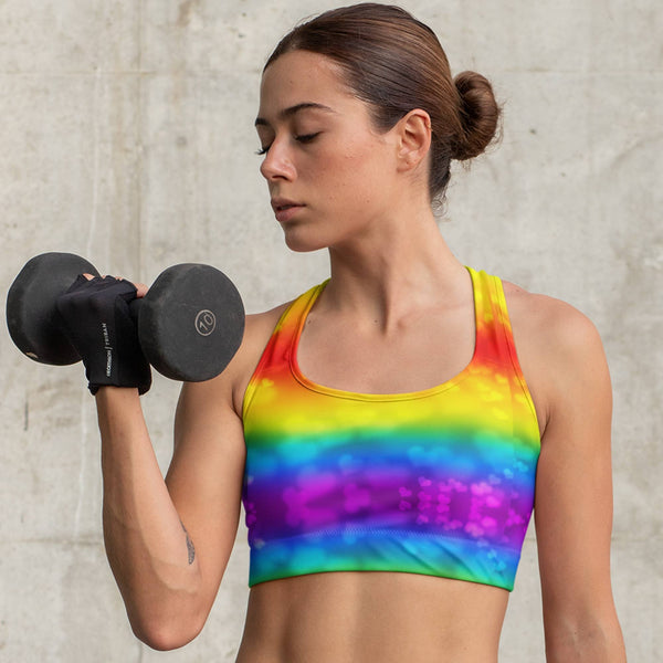 65 MCMLXV Women's LGBT Pride Rainbow Hearts Print Crop Top - 65mcmlxv