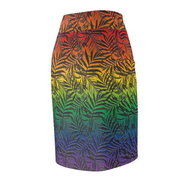 65 MCMLXV Women's LGBT Pride Rainbow Tropical Print Pencil Skirt - 65mcmlxv