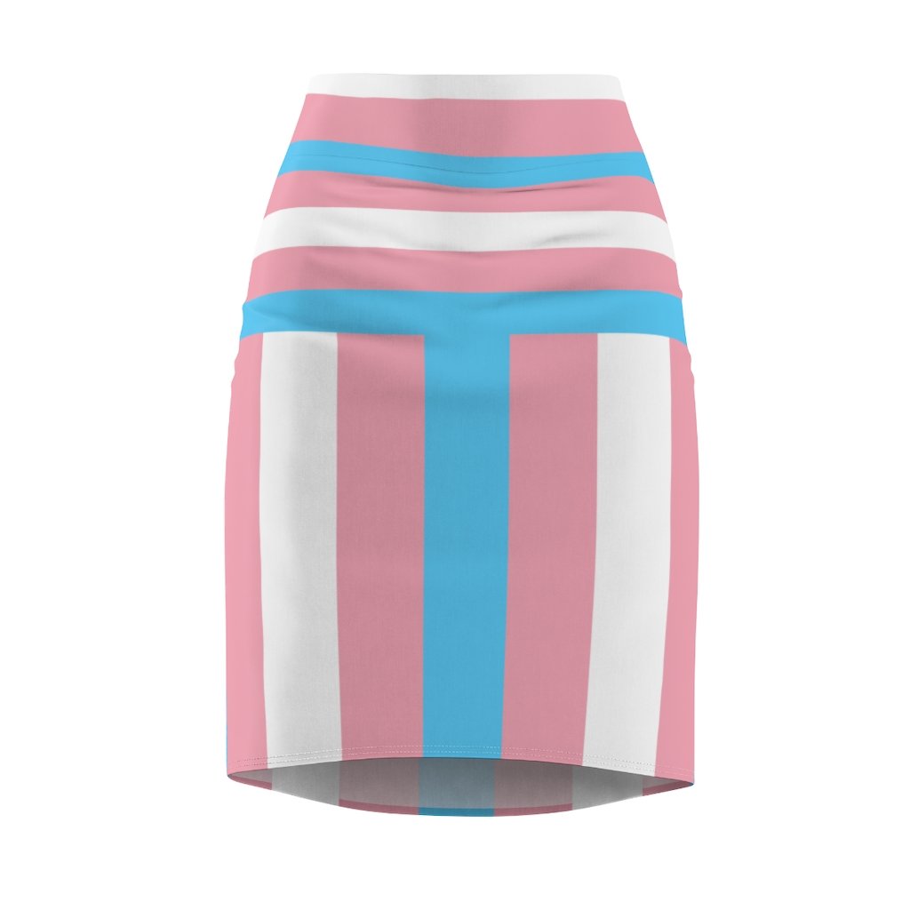 65 MCMLXV Women's LGBT Transgender Pride Flag Print Pencil Skirt - 65mcmlxv