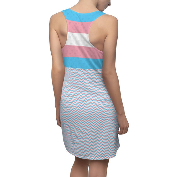 65 MCMLXV Women's LGBT Transgender Pride Flag Print Racerback Dress - 65mcmlxv