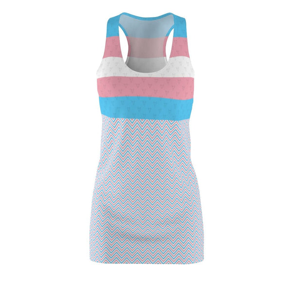 65 MCMLXV Women's LGBT Transgender Pride Flag Print Racerback Dress - 65mcmlxv