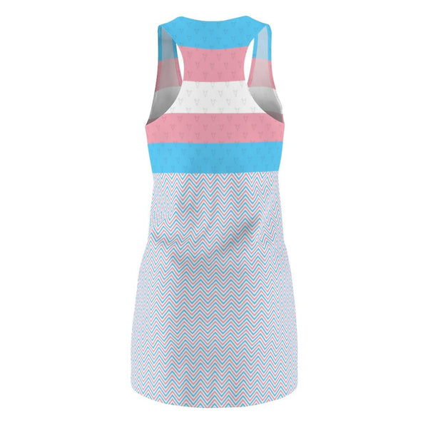 65 MCMLXV Women's LGBT Transgender Pride Flag Print Racerback Dress - 65mcmlxv