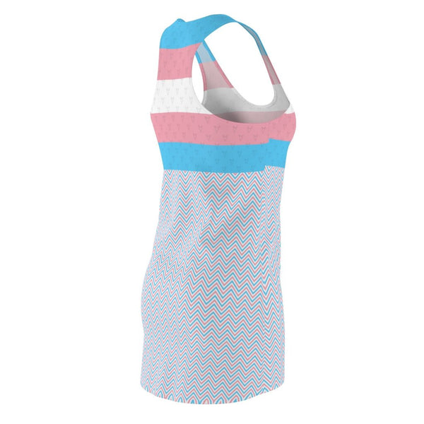 65 MCMLXV Women's LGBT Transgender Pride Flag Print Racerback Dress - 65mcmlxv