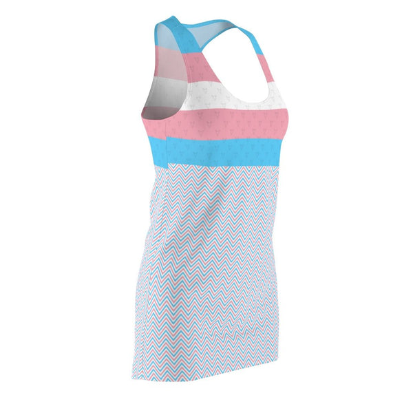 65 MCMLXV Women's LGBT Transgender Pride Flag Print Racerback Dress - 65mcmlxv