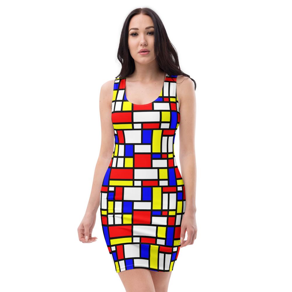 65 MCMLXV Women's Mondrian Color Block Print Dress - 65mcmlxv