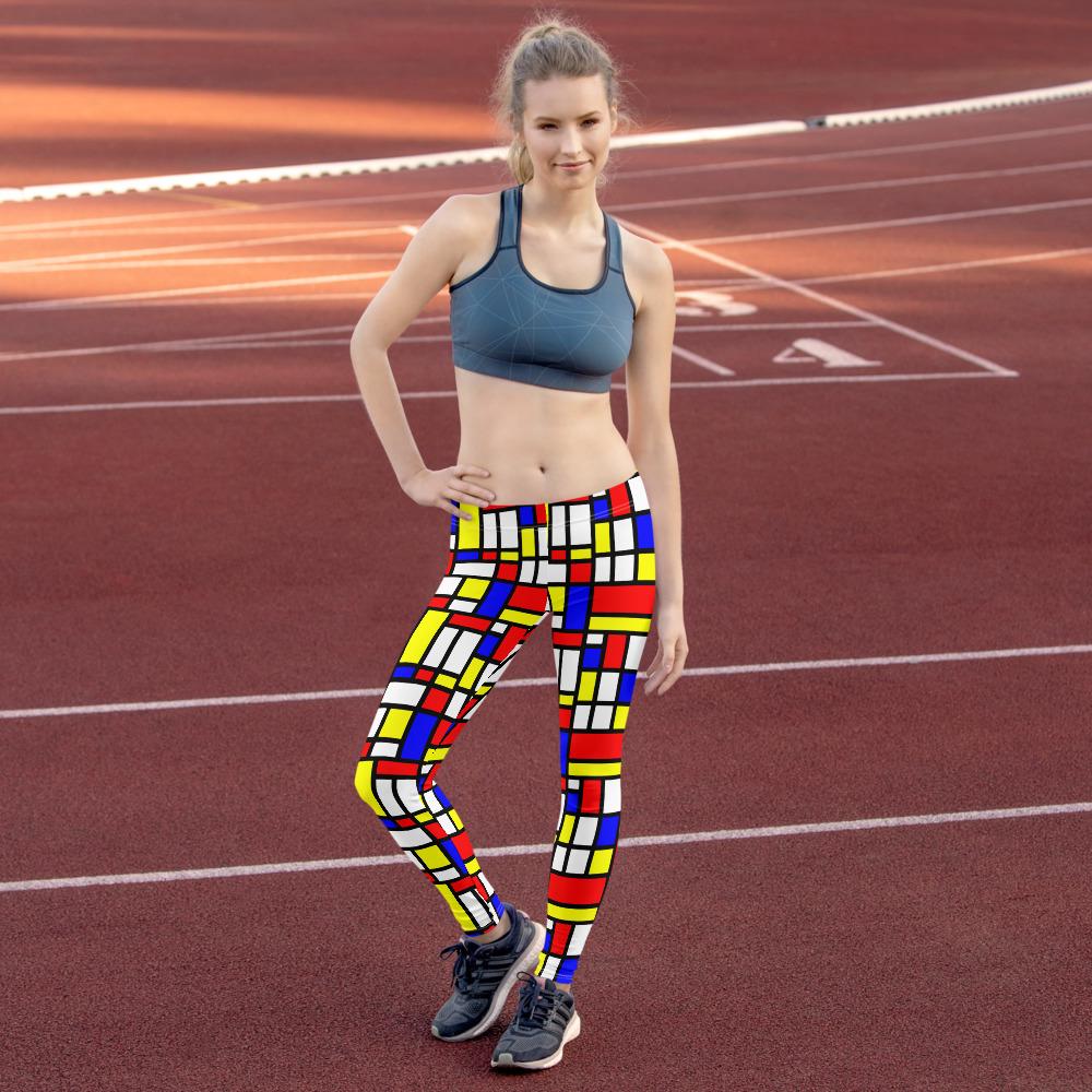 65 MCMLXV Women's Mondrian Color Block Print Leggings - 65mcmlxv
