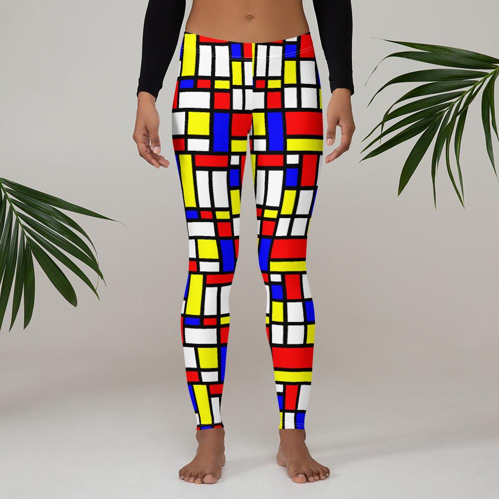 65 MCMLXV Women's Mondrian Color Block Print Leggings - 65mcmlxv