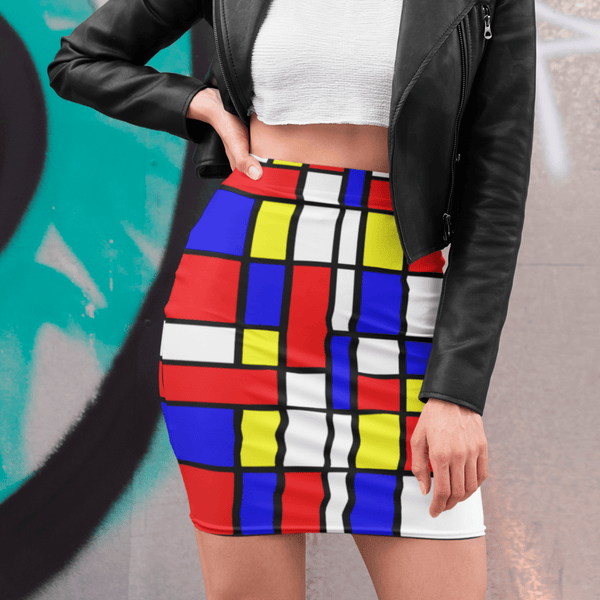65 MCMLXV Women's Mondrian Color Block Print Pencil Skirt - 65mcmlxv