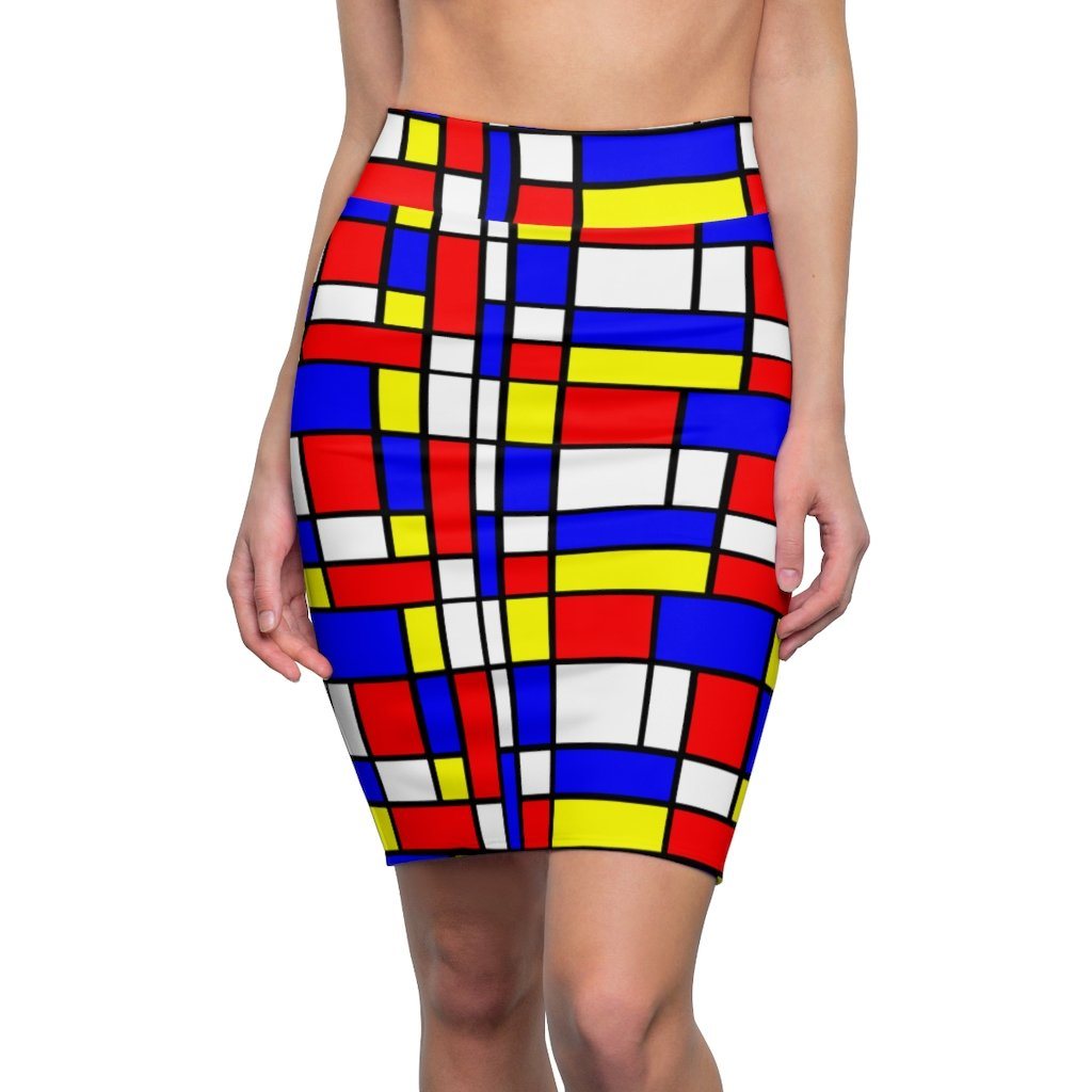 65 MCMLXV Women's Mondrian Color Block Print Pencil Skirt - 65mcmlxv