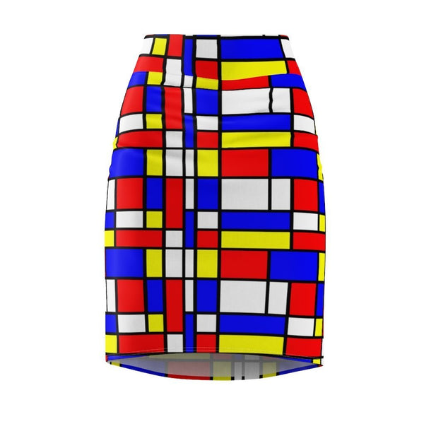 65 MCMLXV Women's Mondrian Color Block Print Pencil Skirt - 65mcmlxv