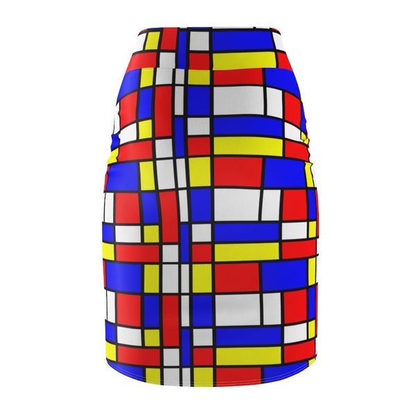 65 MCMLXV Women's Mondrian Color Block Print Pencil Skirt - 65mcmlxv