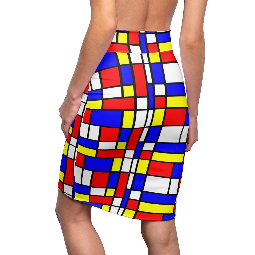 65 MCMLXV Women's Mondrian Color Block Print Pencil Skirt - 65mcmlxv