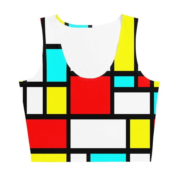 65 MCMLXV Women's Mondrian Print Color Block Crop Top - 65mcmlxv