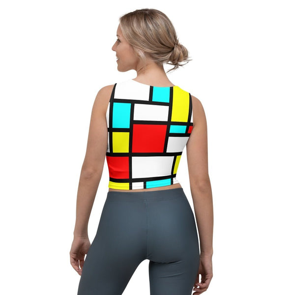 65 MCMLXV Women's Mondrian Print Color Block Crop Top - 65mcmlxv