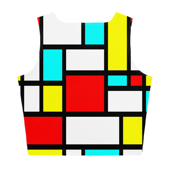 65 MCMLXV Women's Mondrian Print Color Block Crop Top - 65mcmlxv