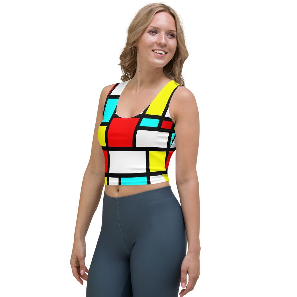 65 MCMLXV Women's Mondrian Print Color Block Crop Top - 65mcmlxv