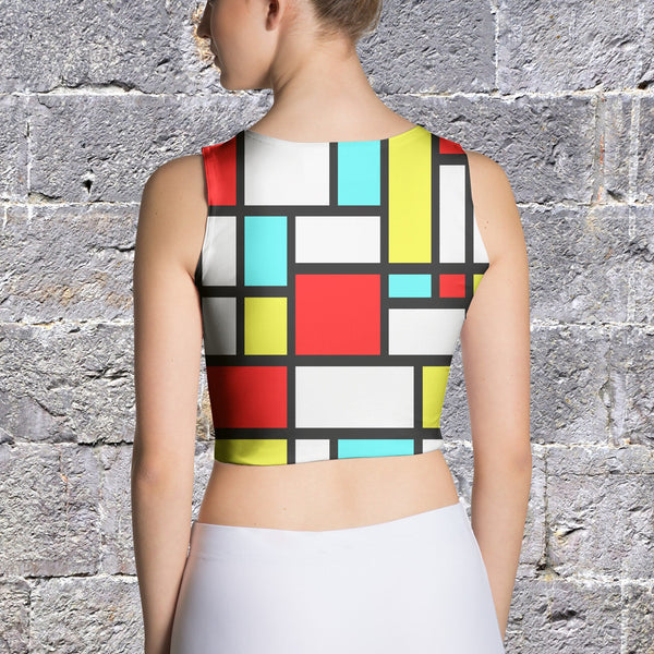 65 MCMLXV Women's Mondrian Print Color Block Crop Top - 65mcmlxv