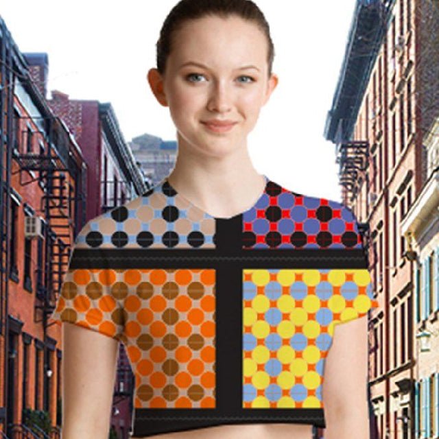 65 MCMLXV Women's Multi-Color Polka Dot Print Crop T-Shirt - 65mcmlxv