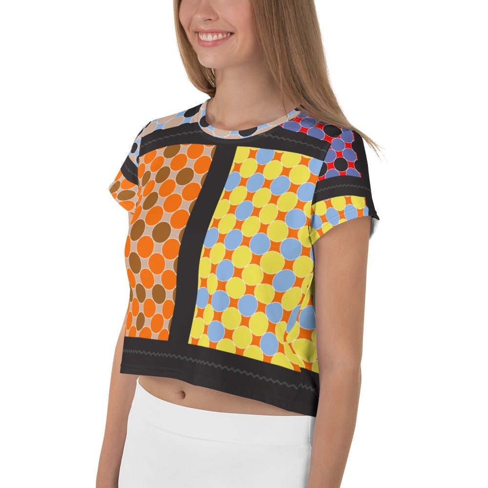 65 MCMLXV Women's Multi-Color Polka Dot Print Crop T-Shirt - 65mcmlxv