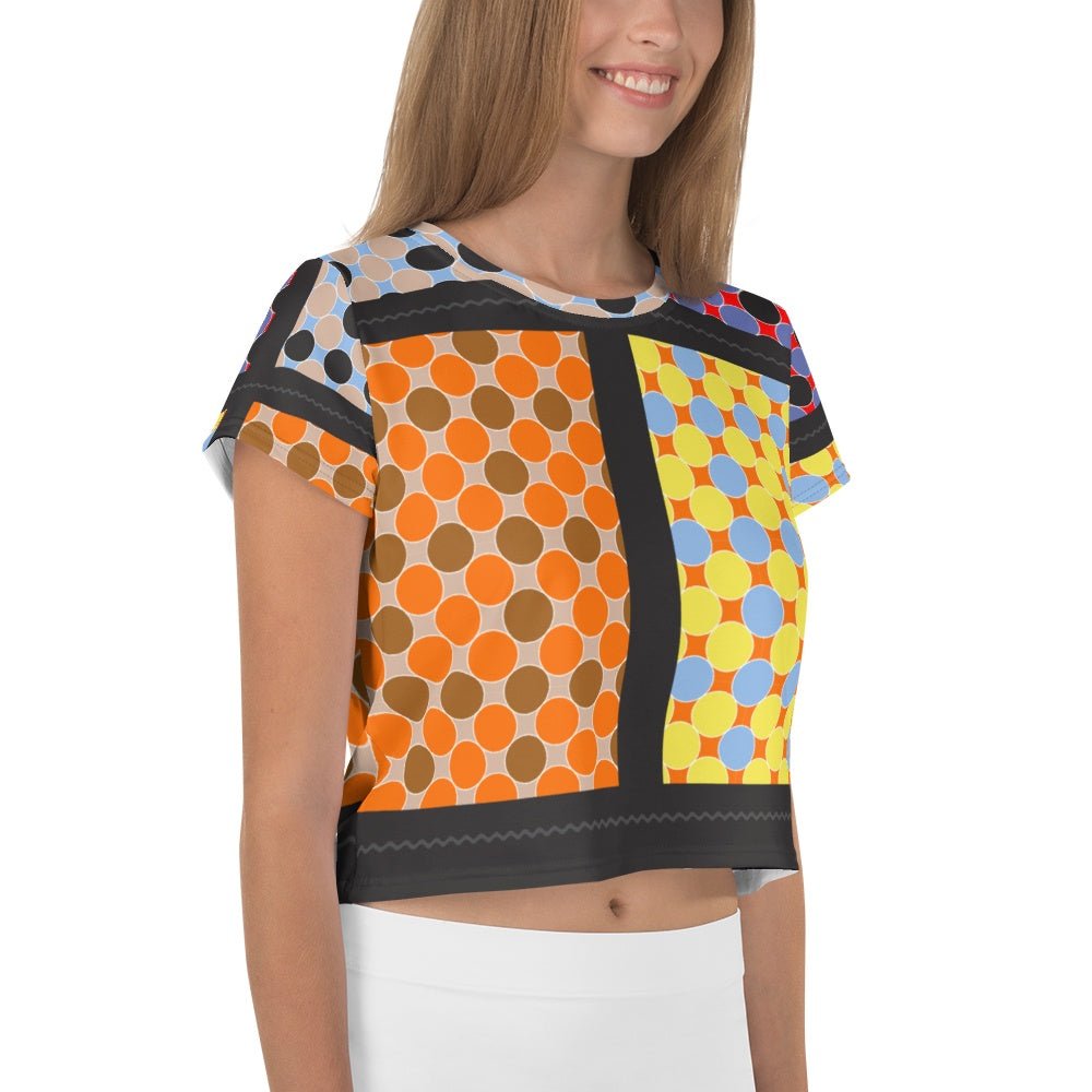 65 MCMLXV Women's Multi-Color Polka Dot Print Crop T-Shirt - 65mcmlxv