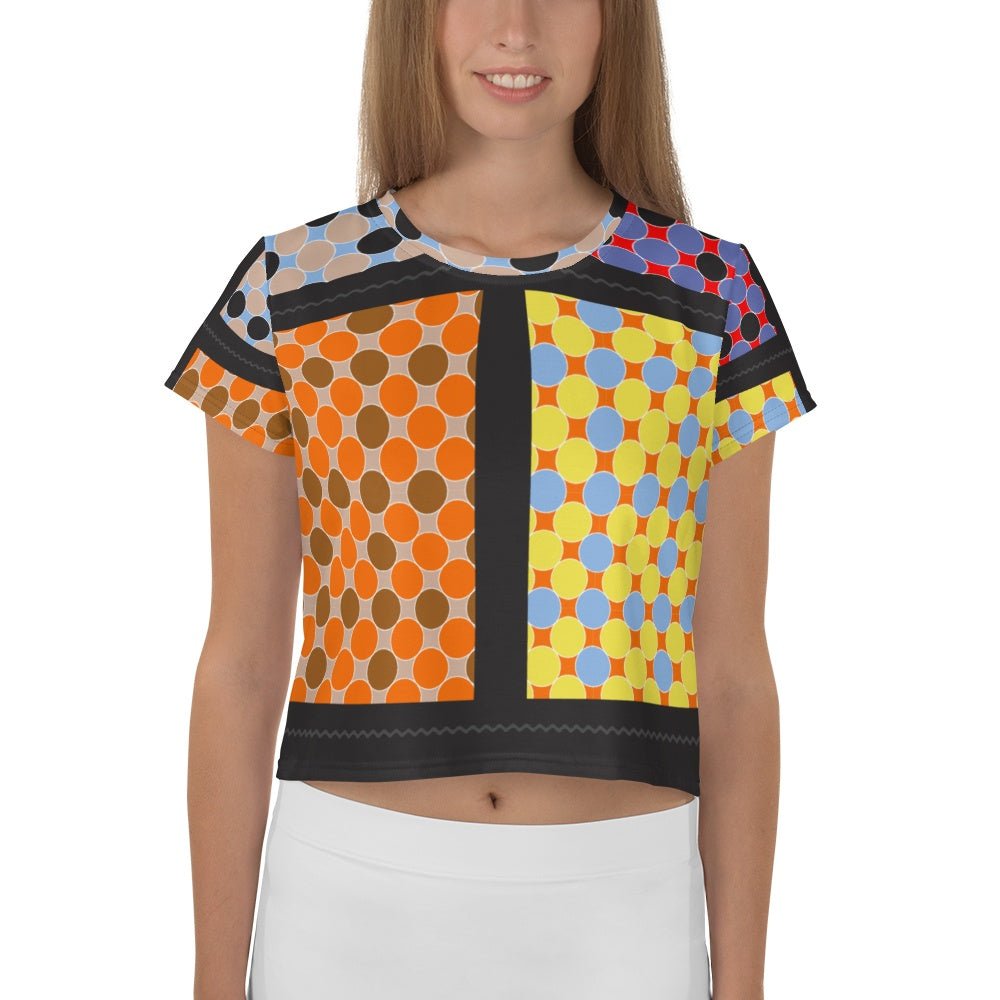 65 MCMLXV Women's Multi-Color Polka Dot Print Crop T-Shirt - 65mcmlxv