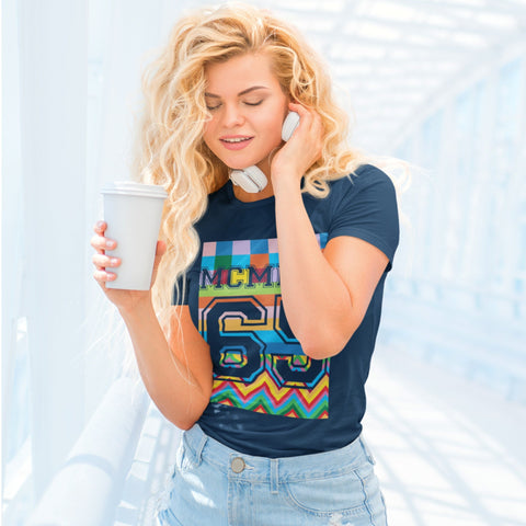 65 MCMLXV Women's Multi - Color TV Screen Test Graphic T-Shirt - 65mcmlxv