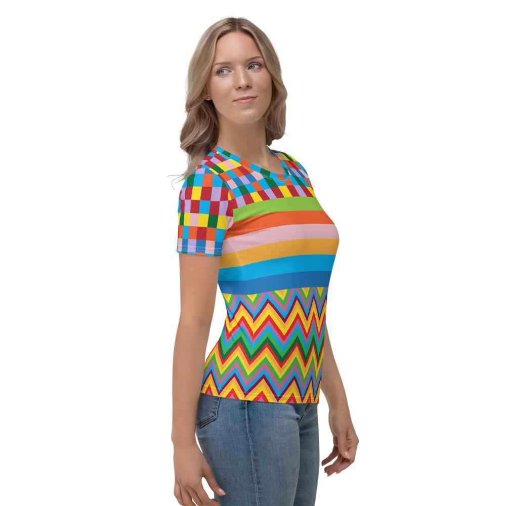 65 MCMLXV Women's Multi-Color TV Screen Test Print T-Shirt