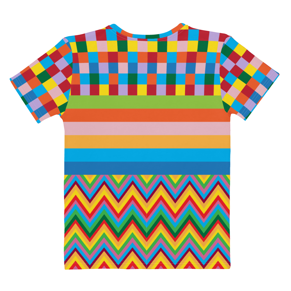 65 MCMLXV Women's Multi-Color TV Screen Test Print T-Shirt - 65mcmlxv