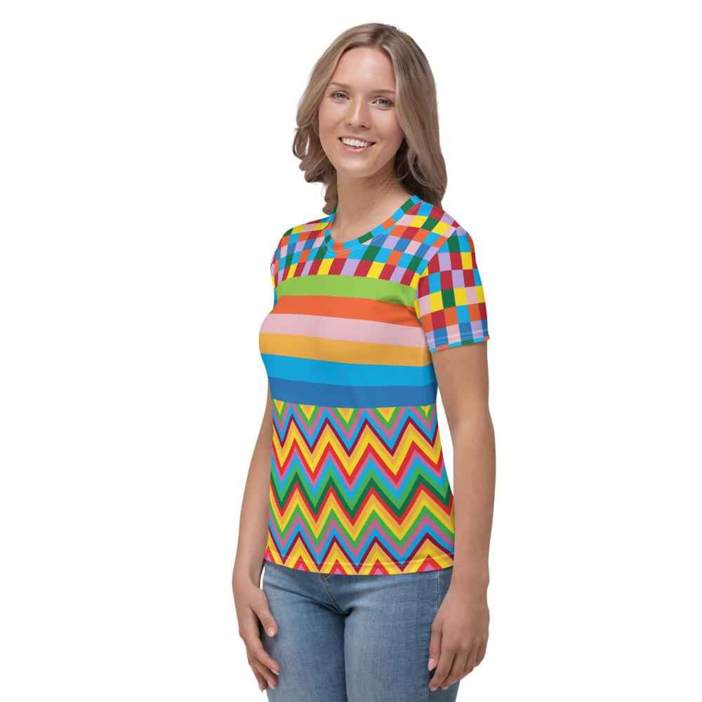 65 MCMLXV Women's Multi-Color TV Screen Test Print T-Shirt