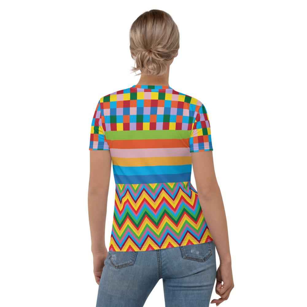 65 MCMLXV Women's Multi-Color TV Screen Test Print T-Shirt