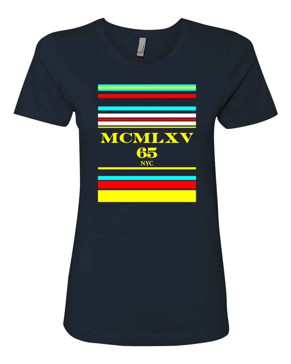 65 MCMLXV Women's Multi Stripe Logo Graphic T-Shirt