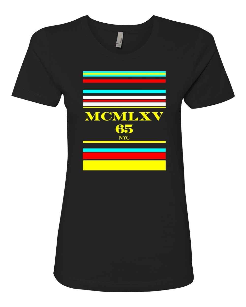 65 MCMLXV Women's Multi Stripe Logo Graphic T-Shirt