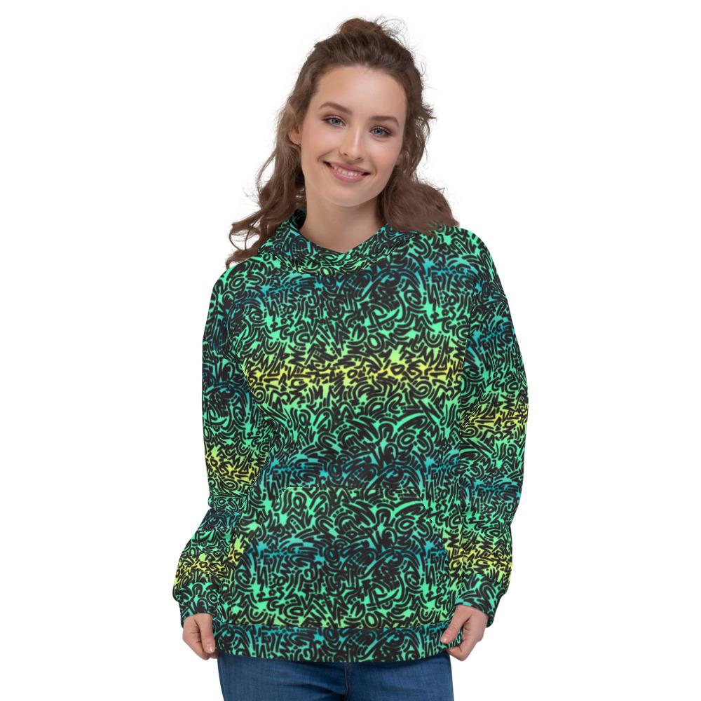 65 MCMLXV Women's Ombre Squiggles Print Fleece Hoodie - 65mcmlxv