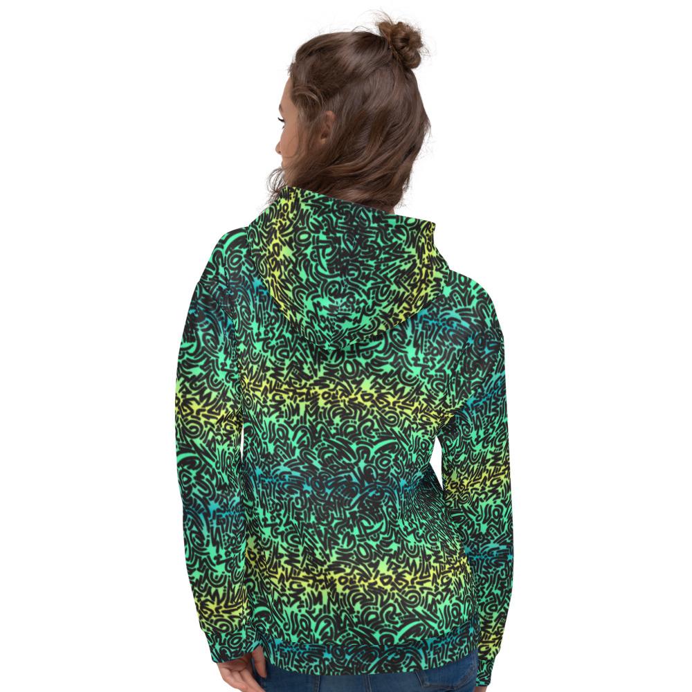 65 MCMLXV Women's Ombre Squiggles Print Fleece Hoodie - 65mcmlxv