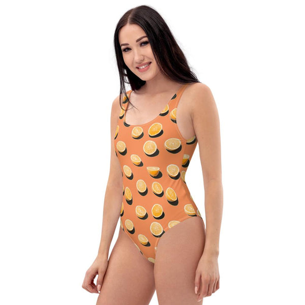 65 MCMLXV Women's Oranges Toss Print 1 Piece Swimsuit - 65mcmlxv