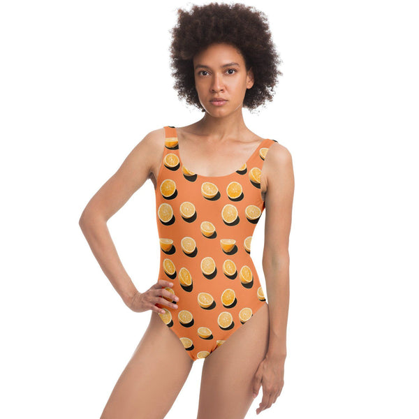 65 MCMLXV Women's Oranges Toss Print 1 Piece Swimsuit - 65mcmlxv