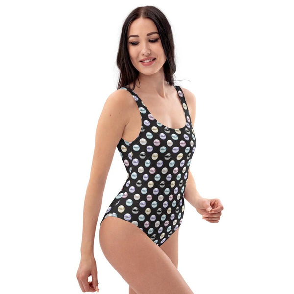 65 MCMLXV Women's Pearl Polka Dot Print 1 Piece Swimsuit - 65mcmlxv