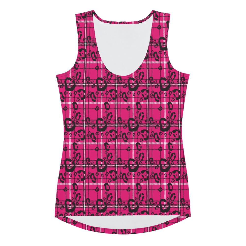 65 MCMLXV Women's Pink Plaid And Leopard Print Tank Top - 65mcmlxv