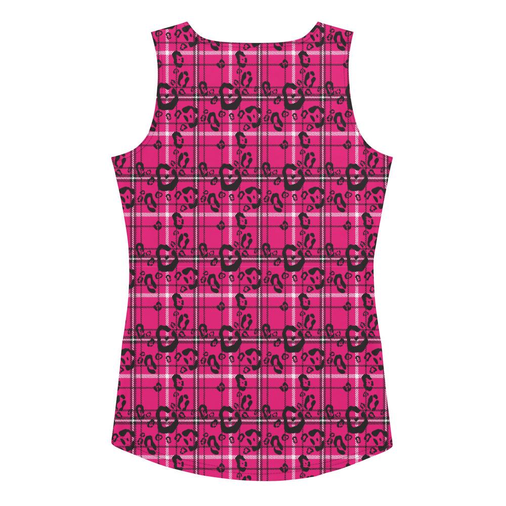 65 MCMLXV Women's Pink Plaid And Leopard Print Tank Top - 65mcmlxv